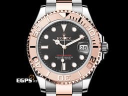ROLEX 勞力士 Yacht-Master 37 蠔式 遊艇名仕型 268621 <font color="#f3baa1">永恆玫瑰金 半金款</font> 中型 黑色面盤 <font color="#FF0000">2024年保單</font> 自動上鍊 37mm