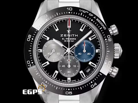 ZENITH 真力時 El Primero 高振頻 Chronomaster Sport 經典三色計時盤 03.3100.3600/21.M3100 不鏽鋼 陶瓷錶圈 1/10秒 計時碼表 2023年台灣公司貨 另附原廠皮帶組&nbsp;自動上鍊 41mm