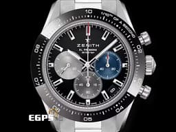 ZENITH 真力時 El Primero 高振頻 Chronomaster Sport <font color="#4167b4">經典</font><font color="#747272">三色</font><font color="#d9d8d8">計時</font>盤 03.3100.3600/21.M3100 不鏽鋼 陶瓷錶圈 1/10秒 計時碼表 <font color="#FF0000">2023年台灣公司貨 另附原廠皮帶組&nbsp;</font>自動上鍊 41mm