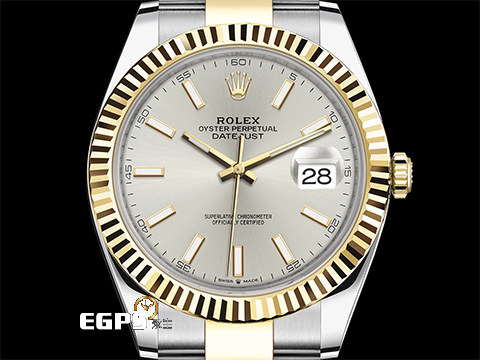 ROLEX 勞力士 Datejust 蠔式日誌型 126333 DJ41 不鏽鋼&amp;18K黃金材質 半金款 銀色太陽紋放射面盤&nbsp;2022年保卡  自動上鍊 41mm