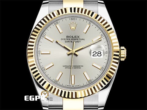ROLEX 勞力士 Datejust 蠔式日誌型 126333 DJ41 不鏽鋼&amp;18K黃金材質 半金款 銀色太陽紋放射面盤&nbsp;2022年保卡  自動上鍊 41mm