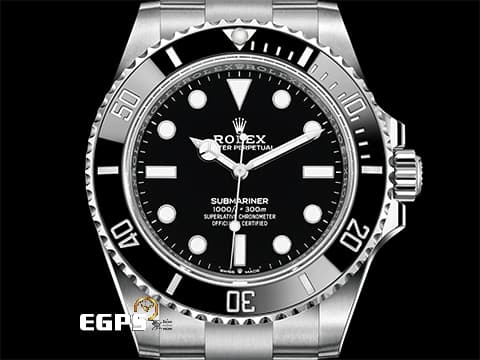 ROLEX 勞力士 Submariner 潛航者 124060 陶瓷框 黑水鬼 經典無日曆黑水鬼 2024年新式綠卡  潛水錶 自動上鍊 41mm