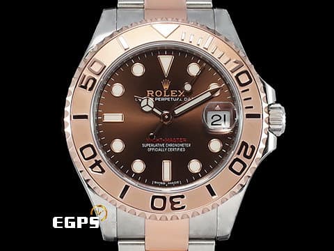 ROLEX 勞力士 Yacht-Master 37 蠔式 遊艇名仕型 268621 巧克力色面盤&nbsp;中型 永恆玫瑰金 半金款 小遊艇&nbsp;2020年保單 原廠膠膜&nbsp;自動上鍊 37mm