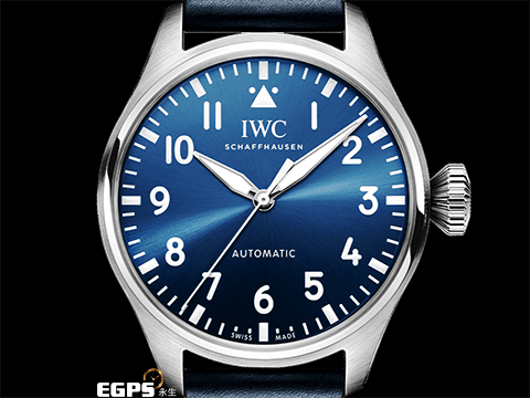 IWC 萬國 Big Pilot`s 43 大飛行員 IW329303 藍色放射紋面盤 經典 大飛 不鏽鋼 2024年保單 最新EasX-CHANGE錶帶更換系統 飛行錶 自動上鏈 43mm