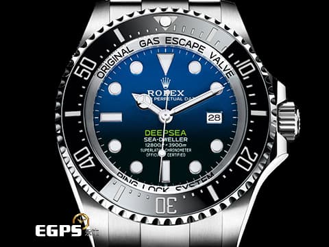 ROLEX 勞力士 Deepsea D-Blue 海使者 126660 DB 深海 水鬼王 漸層藍面盤 126660DB 陶瓷錶圈 2020年新式保卡 排氦氣閥 潛水錶 自動上鍊 44mm