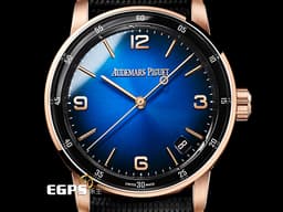 Audemars Piguet 愛彼 AP錶 Code 11.59系列 15210OR.OO.A002KB.03 <font color="#0000FF">煙燻藍色亮漆錶面盤</font> 15210 OR 玫瑰金 大三針&nbsp;<font color="#FF0000">2023年保單</font>&nbsp;自動上鍊 41mm