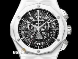 HUBLOT 宇舶 Classic Fusion Aerofusion Chronograph Orlinski 經典融合 525.HI.0170.RW.ORL21 <font color="#05f0f0">白陶瓷 鏤空面盤</font> 計時碼錶 <font color="#FF0000">2022年保單 全球限量200只</font> 自動上鍊 45mm