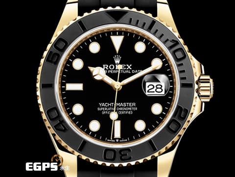 ROLEX 勞力士 Yacht-Master 226658 遊艇名仕  42mm橡膠錶帶黃K金款遊艇，閃耀華貴，大重量全18K金質運動錶~ !!BLACK &amp; GOLD!! 雙色黑金搭配~黑色陶瓷錶圈 2024年保卡  此錶歡迎各路錶友以 PP、AP、RM、勞力士 來店交換，本店將以最高價評估～ 42mm