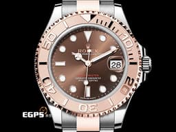 ROLEX 勞力士 Yacht-Master 37 蠔式 遊艇名仕型 268621 不鏽鋼&永恆玫瑰金材質 半金款 <font color=#D2691E>巧克力色面盤</font> <font color=#FF0000>2022年新式保卡</font> 自動上鍊 37mm