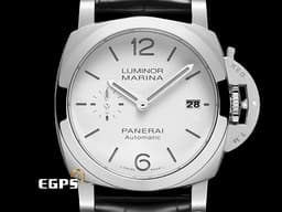 PANERAI 沛納海 Luminor Marina Quaranta PAM001271 <font color=#FFFFFF>白色經典三明治面盤</font> PAM1271 三日鍊 小秒針 不鏽鋼 <font color=#FF0000>2022年新式保卡 新款快拆式 原廠未使用錶帶2組</font> 自動上鍊 40mm