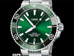 ORIS 豪利時 Aquis Date 時間之海 0173377664157 <font color=#009100>綠色陶瓷錶圈 綠色面盤 綠水鬼</font> 不鏽鋼 <font color=#FF0000>2024年保單</font> 潛水錶 自動腕錶 41.5mm