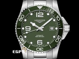 LONGINES 浪琴 Hydro Conquest 康卡斯 深海征服者 L37824066 浪鬼 <font color=#008000>綠色陶瓷錶圈 綠色面盤 綠水鬼</font> 不鏽鋼 <font color=#FF0000>2024年保單</font> 潛水錶 自動上鍊 43mm