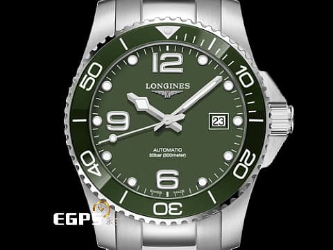 LONGINES 浪琴 Hydro Conquest 康卡斯 深海征服者 L37824066 浪鬼 綠色陶瓷錶圈 綠色面盤 綠水鬼 不鏽鋼 2024年保單 潛水錶 自動上鍊 43mm