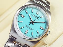 ROLEX 勞力士 Oyster Perpetual 36 經典 蠔式恆動型 126000 <font color=#40e0d0>超夯、超熱門、超搶手的綠松石藍色 Tiffany面盤</font> OP36 不鏽鋼 <font color=#FF0000>2024年新式綠卡</font> 自動上鍊 36mm