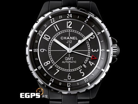 CHANEL 香奈兒 J12 Ceramic GMT H3101 黑色啞光陶瓷材質 兩地時區 時尚質感霧面高抗磨黑陶瓷 2023年保單 自動上鍊 41mm