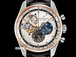 ZENITH 真力時 EL PRIMERO 51.2080.4061/69.C494 18K玫瑰金材質 半金款&nbsp;<font color="#05f0f0">三色計時盤 鏤空偏心面盤</font>&nbsp;<font color="#ff0000">2022年保卡 台灣公司貨</font> 自動上鍊 42mm