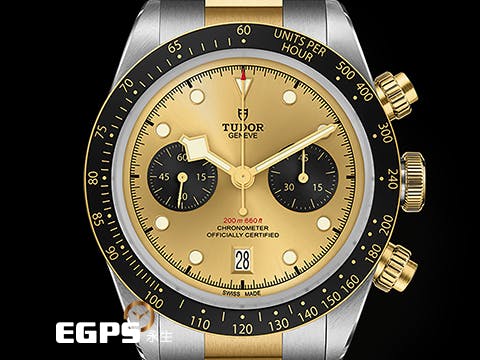 TUDOR 帝舵 BLACK BAY CHRONO S&amp;G 半金 計時碼錶 M79363N-0007 鍊帶款 79363  金色熊貓面盤，MT5813自製機芯，2025年新式保卡 自動上鍊 41mm