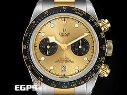 TUDOR 帝舵 Black Bay Chrono S&G 碧灣 79363N-0007 <font color=#f1e1b5>金色熊貓面盤 18K黃金 半金款</font> 79363 N 計時碼錶 <font color=#FF0000>MT5813自製機芯，2024年保卡</font> 自動上鍊 41mm