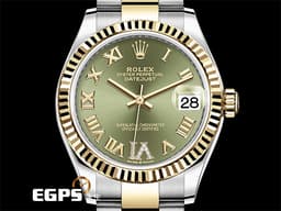 ROLEX 勞力士 DateJust 278273 不鏽鋼&amp;18K黃金材質 半金款&nbsp;&nbsp;<font color="#e0ffc7">原廠鑲鑽VI 橄欖綠色錶面</font><font color="#c7ffd2">&nbsp;</font><font color="#FF0000">2025年保卡 </font> 自動上鍊 31mm