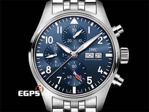 IWC 萬國 Pilot`s Chronograph 41 飛行員 IW388102 計時碼錶 星期日期 夜藍色面盤 不鏽鋼 最新EasX-CHANGE錶帶更換系統 2024年 台灣公司貨 飛行錶 自動上鍊 41mm