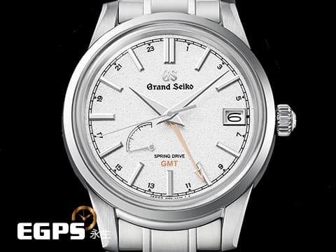 GRAND SEIKO 特級精工 GS 精工 Elegance Collection 節氣系列 SBGE269 Spring Drive GMT 兩地時區 錶盤設計源自 二十四節氣「冬至」，以深厚的積雪為背景，並用GMT指針來表現大雪停歇時寧靜和寒冷中柔和閃耀的「雪晴」夕陽光芒 不鏽鋼 2024年保單 自動上鍊 40mm