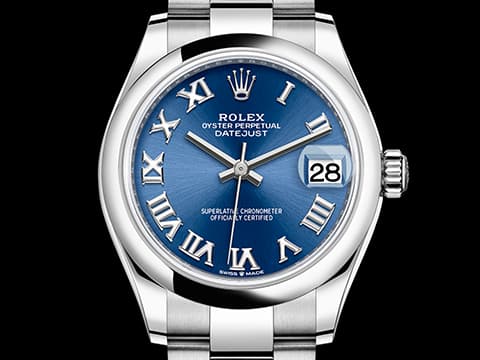 ROLEX 勞力士 Datejust 31 蠔式日誌型 278240 亮藍色錶面 羅馬數字時標  經典 DJ31 不鏽鋼 2022年保單 蠔式（Oyster）三節板帶 自動上鍊 31mm