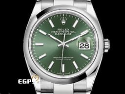 ROLEX 勞力士 DateJust 36 蠔式日誌型 126200 <font color=#00fa9a>薄荷綠色面盤</font> DJ36 經典 不鏽鋼 <font color=#FF0000>2024年保卡 蠔式（Oyster）三節錶帶</font> 自動上鍊 36mm