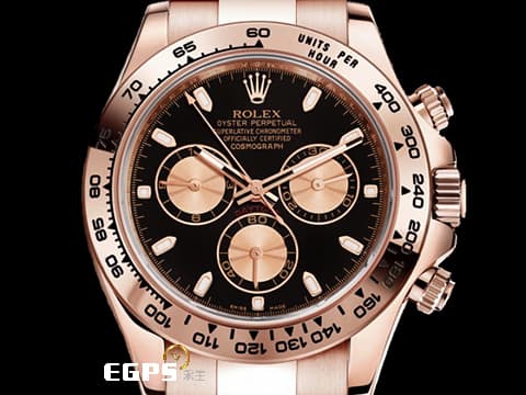 ROLEX 勞力士 Cosmograph Daytona 宇宙計時型 迪通拿 116505 計時碼表 永恆玫瑰金 黑色面盤搭配玫瑰金計時錶盤 2022年新式綠卡 已貼膜&nbsp;賽車錶 自動上鏈 40mm
