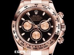 ROLEX 勞力士 Cosmograph Daytona 宇宙計時型 迪通拿 116505 計時碼表 永恆玫瑰金 <font color="#ffaf80">黑色面盤搭配玫瑰金計時錶盤</font> <font color="#FF0000">2022年新式綠卡 已貼膜</font>&nbsp;賽車錶 自動上鏈 40mm
