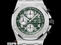 Audemars Piguet AP錶 愛彼 Royal Oak Offshore 皇家橡樹離岸型 飛返計時碼錶 26238TI.OO.A056CA.01 鈦金屬材質 <font color="#019858"> 綠色面盤 軍綠色款</font>&nbsp;<font color="#FF0000">2023年保單 新式</font><font color="#ff0000">快</font><font color="#FF0000">拆錶帶 </font>自動上鏈 42mm