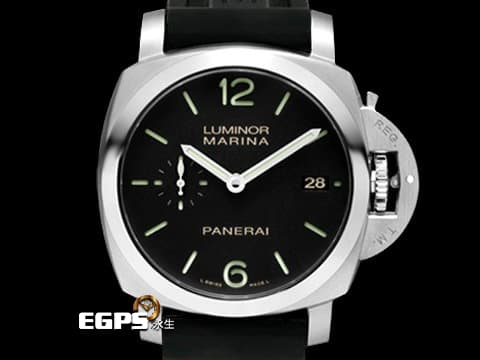 PANERAI 沛納海 Luminor Marina 1950 3 Days PAM392 經典三明治面盤 黑色面盤&nbsp;夜光指針及時標 PAM00392 自動腕錶&nbsp;不鏽鋼材質 42mm