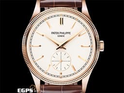 Patek Philippe 百達翡麗 PP錶 Calatrava系列 6119R-001 18K玫瑰金材質 <font color=#DDDDDD>銀白色粒紋面盤</font> 小秒針 <font color=#f3baa1> 經典巴黎釘紋錶圈</font> 6119 <font color=#FF0000> 2024年保單 39mm錶徑 西裝紳士首選錶款</font> 手上鍊 39mm