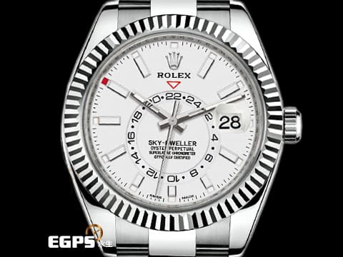 ROLEX 勞力士 Sky-Dweller 天行者 326934 年曆錶 兩地時區 不鏽鋼材質 白色面盤&nbsp;2021年新式保卡&nbsp;自動腕錶 42mm