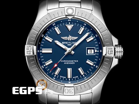 BREITLING 百年靈 Avenger Automatic 43 復仇者系列 A17318 不鏽鋼材質 藍色面盤 2025年保單 自動上鍊 43mm