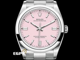 ROLEX 勞力士 Oyster Perpetual 36 經典 蠔式恆動型 126000 <font color=FFB7DD>糖果粉 粉紅色面盤 </font> OP36 不鏽鋼 <font color=#FF0000>2024年新式綠卡</font> 自動上鍊 36mm