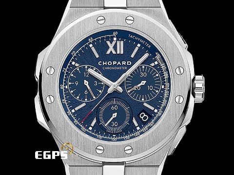 CHOPARD 蕭邦 Alpine Eagle XL Chrono 雪山傲翼 298609-3001 藍色拉絲紋面盤 鏈帶款 飛返 計時碼錶 不銹鋼 2023年保單 自動上鍊 44mm