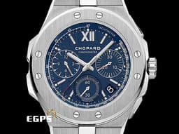 CHOPARD 蕭邦 Alpine Eagle XL Chrono 雪山傲翼 298609-3001 <font color=#4169e1>藍色拉絲紋面盤 鏈帶款</font> 飛返 計時碼錶 不銹鋼 <font color=#FF0000>2023年保單</font> 自動上鍊 44mm