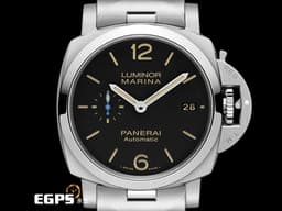 PANERAI 沛納海 Luminor Marina 1950 PAM00722 三日鍊 PAM722 小秒針 <font color="#EA7500">菸草色時標</font> 經典三明治面盤 <font color="#FF0000">透明錶背 鍊帶款 2021年保單 台灣公司貨</font> 自動腕錶 42mm