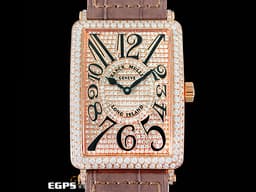 Franck Muller 法蘭穆勒 FM錶 Long Island 1000SC 18K玫瑰金材質&nbsp;<font color="#05f0f0">精鑲鑽框耀眼奪目、精鑲鑽滿天星面盤</font> 自動上鍊 43x31mm