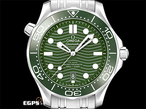 OMEGA 歐米茄 Seamaster 300 海馬系列 21030422010001 綠色陶瓷錶圈+綠色波浪紋面盤 綠海馬 同軸擒縱 2023年保單 排氦氣閥 潛水錶 自動上鍊 42mm