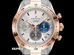 ZENITH 真力時 El Primero 高振頻&nbsp; Chronomaster Sport <font color="#365fbf">經典</font><font color="#646262">三色</font><font color="#b0b0b0">計時</font>盤51.3100.3600/69.M3100&nbsp;<font color="#f3baa1">玫瑰金 半金款</font>&nbsp;1/10秒 計時碼表<font color="#FF0000">&nbsp;2022年台灣公司貨</font> 自動上鍊 41mm