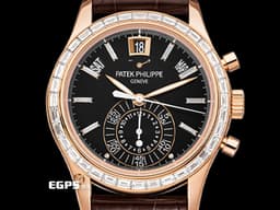 Patek Philippe 百達翡麗 PP錶 Complications Annual Calendar 複雜功能時計 5961R 飛返 計時碼表 年曆錶 5961R-010 <font color=#FF0000>原廠頂級T鑽外框、T鑽時標、T鑽摺疊扣 2022年保單</font> 玫瑰金 <font color=#FFFF00>歡迎各路錶友以 PP、AP、RM、勞力士 來店交換，本店將以最高價評估～</font> 自動上鍊 40.5mm