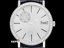 PIAGET 伯爵 Altiplano 超薄 白K金材質 P10522  <font color=#FF0000>絕美精鑲鑽石錶圈，精鑲滿天星面盤，超薄腕錶，18K白金材質</font> 手動上鍊 40mm
