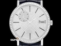 PIAGET 伯爵 Altiplano 超薄 白K金材質 P10522  <font color=#FF0000>絕美精鑲鑽石錶圈，精鑲滿天星面盤，超薄腕錶，18K白金材質</font> 手動上鍊 40mm