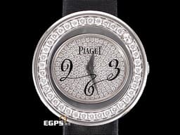 PIAGET 伯爵 Possession系列 P10402 滿天星 黑色絹帶 <font color=#FF0000>精鑲滿天星鑽石面盤、精鑲可旋轉鑲鑽錶圈</font> 石英機芯 29mm