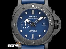 PANERAI 沛納海 Submersible Blu Abisso PAM1232 <font color=#4169e1>藍色面盤</font> 三日鍊 <font color=#9c9893>Carbotech碳纖維複合物材質錶殼</font> PAM01232 潛水錶 <font color=#FF0000>2023年保單</font> 自動上鍊 44mm