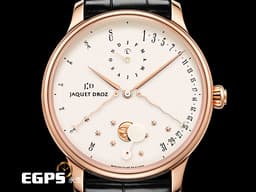 JAQUET DROZ 雅克德羅 JD錶 Astrale 星辰系列 Quantième Perpétuel J030533201 雙逆跳 萬年曆 月相盈虧 玫瑰金 大明火琺瑯錶盤 <font color=#FF0000>2022保單</font> 自動上鍊 43mm