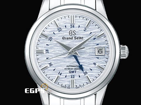 GRAND SEIKO 特級精工 GS 精工 Elegance Collection 節氣系列 Hi-beat GMT SBGJ249 高振頻 兩地時區 錶盤設計源自 二十四節氣「小暑」，雨季結束初夏陽光下吹來的「白南風」，在湖泊、池塘造成的層層漣漪 不鏽鋼 2024年 自動上鍊 39.5mm