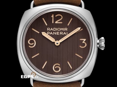 PANERAI 沛納海 RADIOMIR EILEAN PAM01243 三日鍊 不鏽鋼 PAM1243 慶祝義大利雙桅古典帆船Eilean重新揚帆 甲板紋路三明治面盤 手上鍊  2022年保單 限量449只  45mm