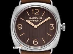 PANERAI 沛納海 RADIOMIR EILEAN PAM01243 三日鍊 不鏽鋼 PAM1243<font color="#5f3207"> 慶祝義大利雙桅古典帆船Eilean重新揚帆 甲板紋路三明治面盤 手上鍊</font> <font color="#FF0000"> 2022年保單 限量449只 </font> 45mm